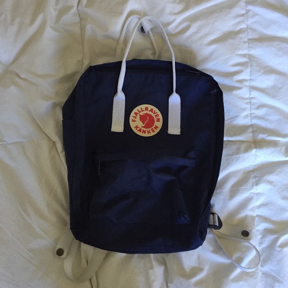 navy and white kanken